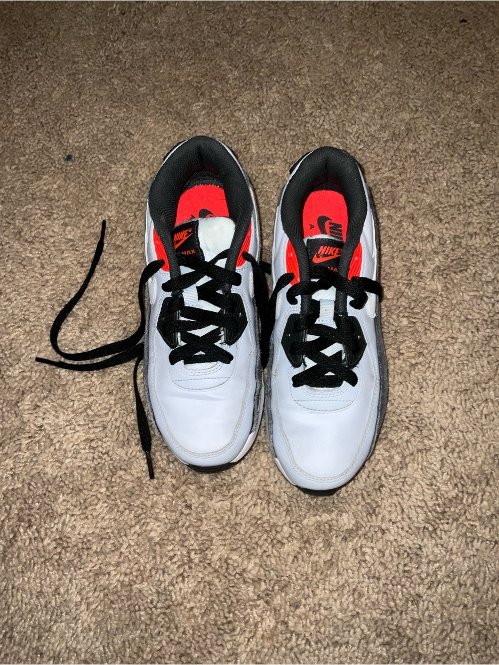 Nike White Black Orange-Red Running Shoes